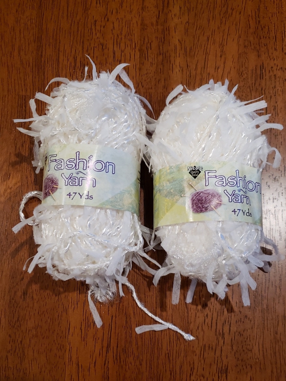 3/$20 Fashion Yarn 47 yds - White Eyelash Texture (2 Skeins)